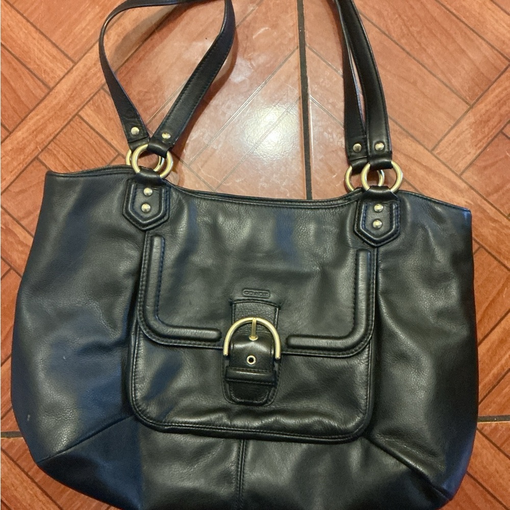 Black Leather Tote Bag